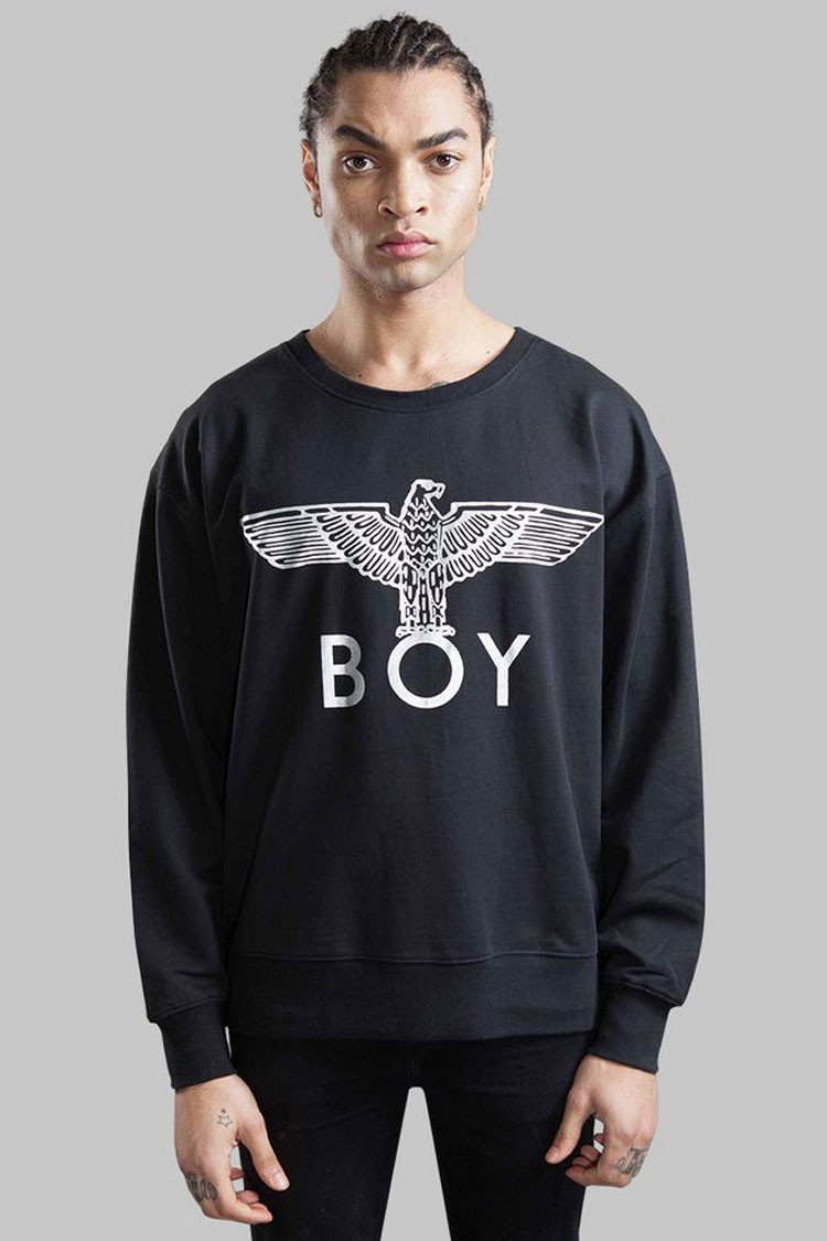 boy london/伦敦男孩 英版 情侣款 圆领 大鹰标印花 男士 长袖 女士