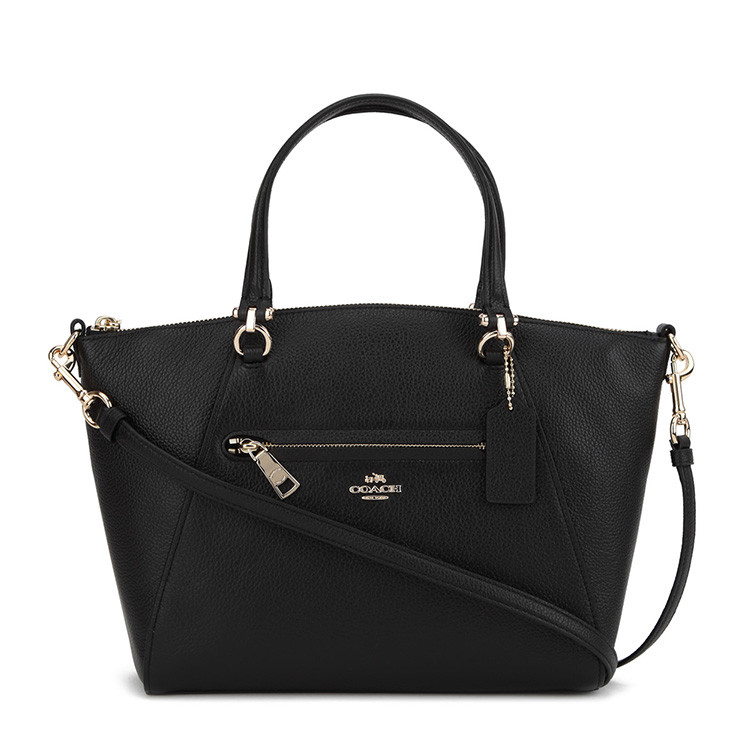 coach/蔻驰 女士黑色皮质手提包 58874 liblk *黑色 18寸