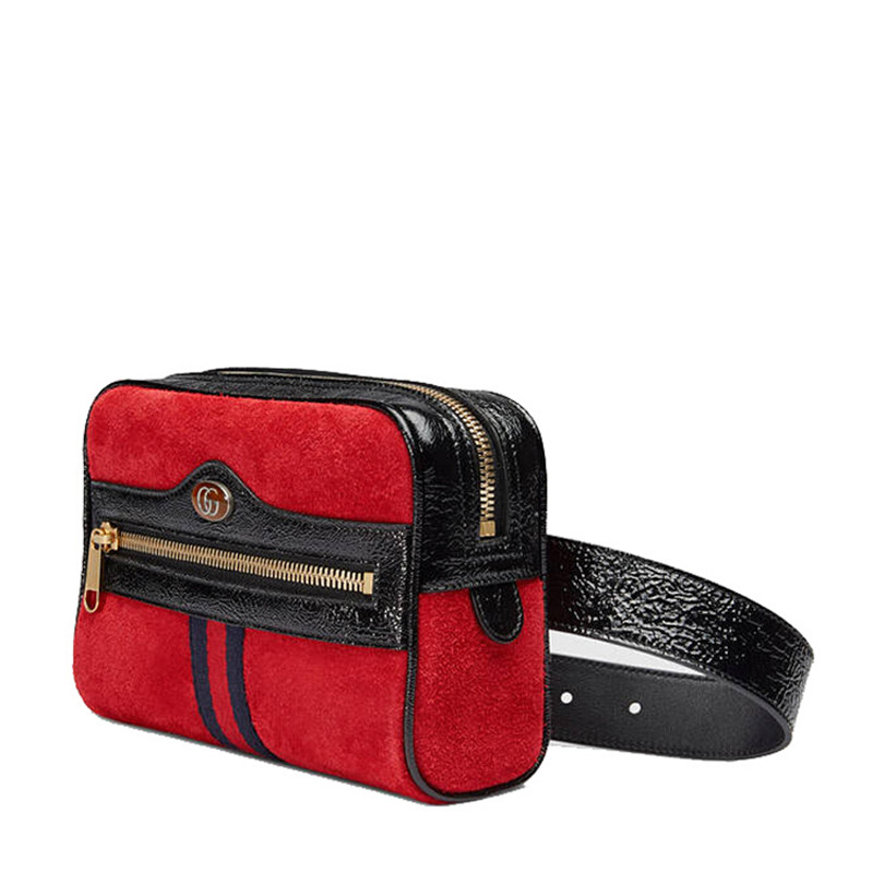 gucci/古驰 腰包19新款ophidia男士小号拼色双g印花小麂皮腰包斜挎单