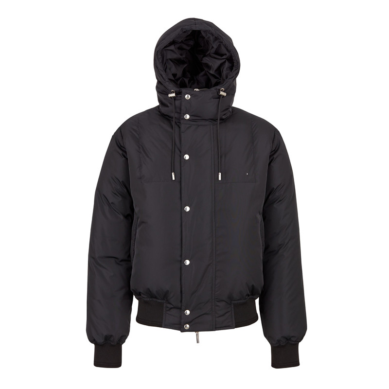 dior/迪奥 18秋冬新款男士黑色尼龙金属蜜蜂连帽羽绒服
