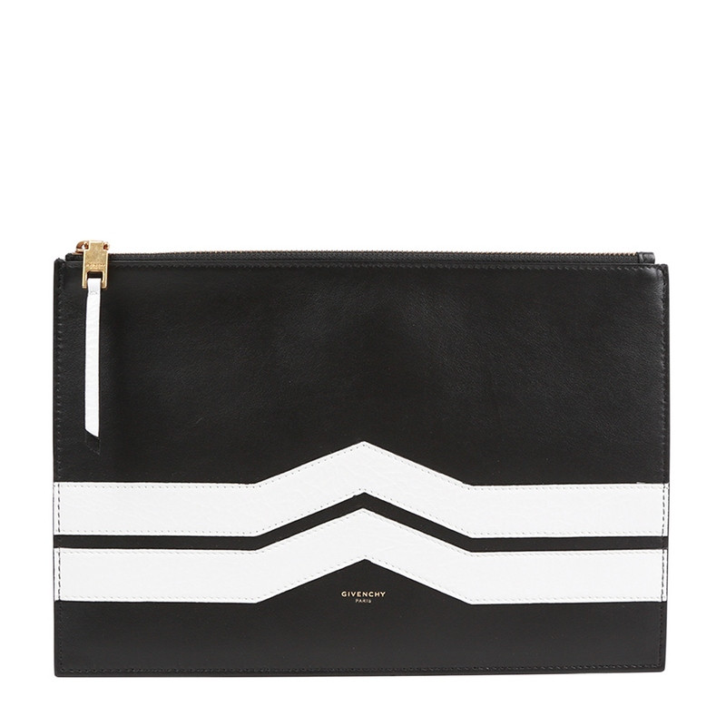 givenchy/纪梵希 gv3波浪图案小牛皮手拿包 bb602qb06g 黑色/black