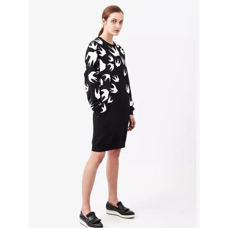 alexander mcqueen/亚历山大麦昆 女士燕子长款卫衣连衣裙 379194 rg