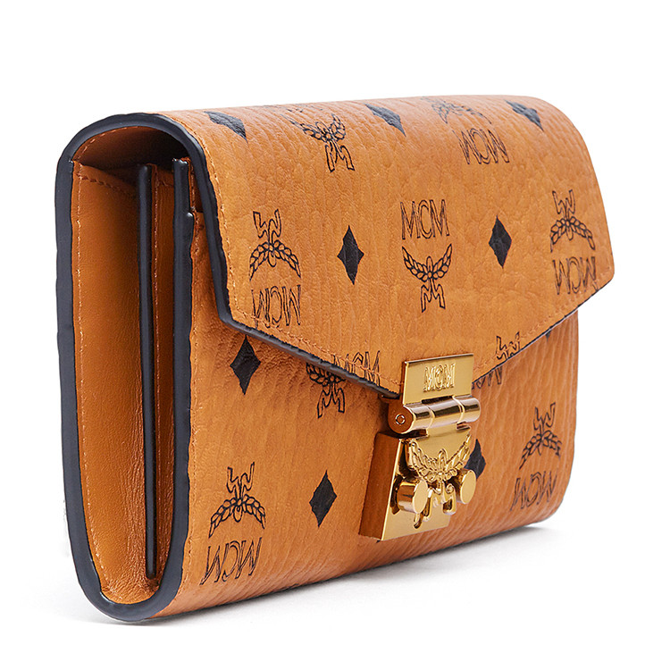【mcmmcm 钱包】mcm 两层带链条棕色女士钱夹 myl7spa11co001【正品
