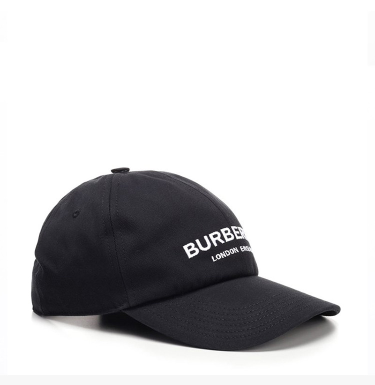burberry/博柏利 男女同款 中性黑色logo图案棒球帽鸭舌帽 8010635