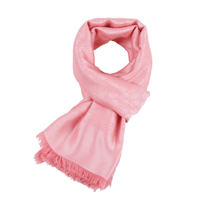 gucci(古驰) 粉色羊毛混纺女士围巾/披肩 140*140cm (瑕疵折扣)