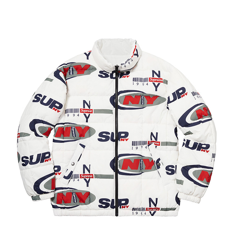 【双面衣】supreme 18fw ny reversible puffy jacket 弹幕 外套 棉服