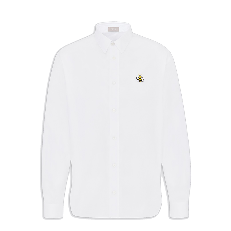 dior/迪奥 19春夏男士新款dior x kaws系列白色小蜜蜂长袖衬衫 923c5