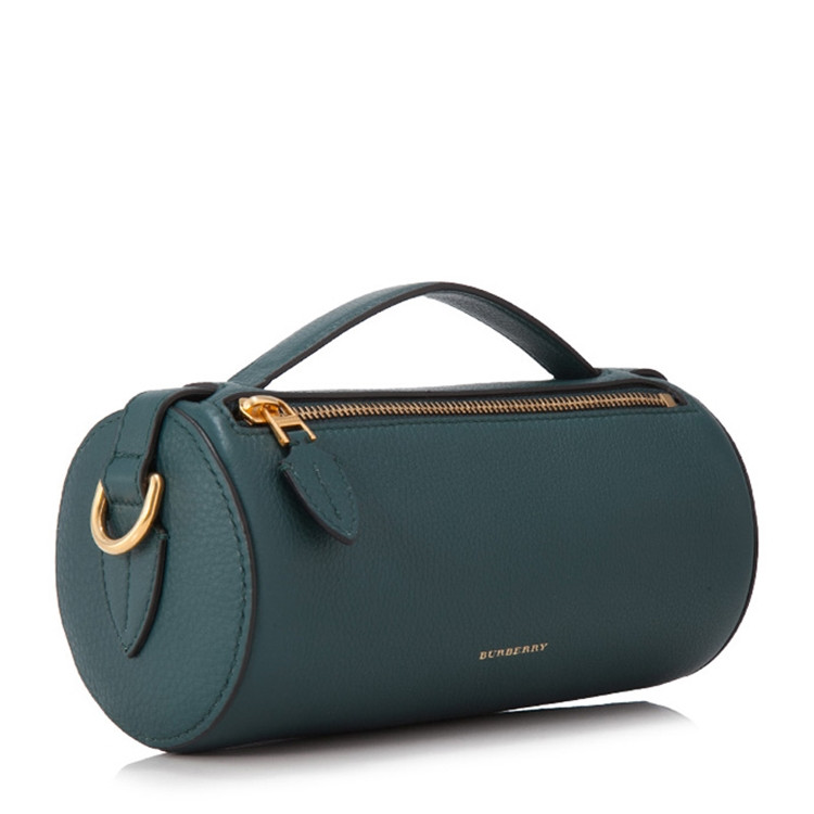 burberry/博柏利leatherbarrel女士小牛皮纹单肩圆通包407510米色米色