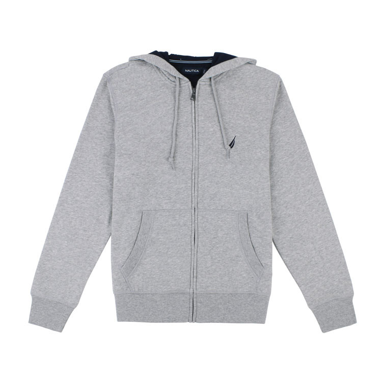 nautica/诺帝卡 2017新款男士休闲连帽 纯色长袖外套男卫衣 k73794