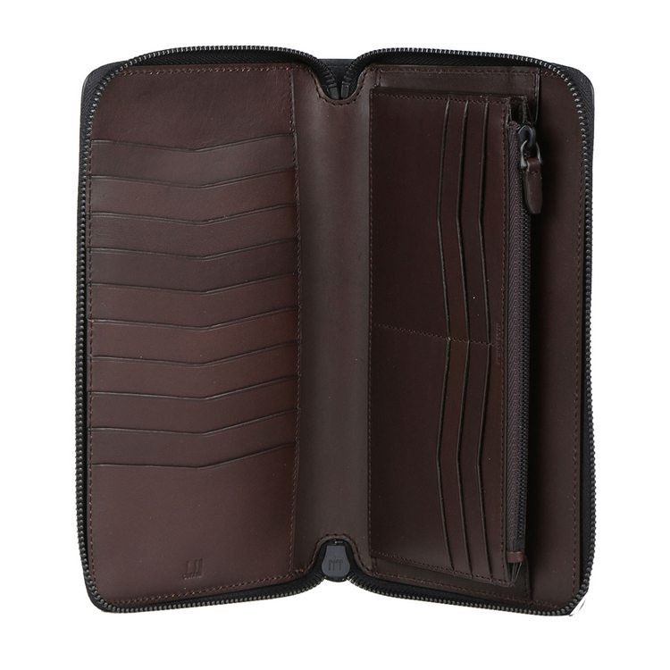 dunhill/登喜路 男士 黑色皮革全拉链长款皮夹 dml2a213a