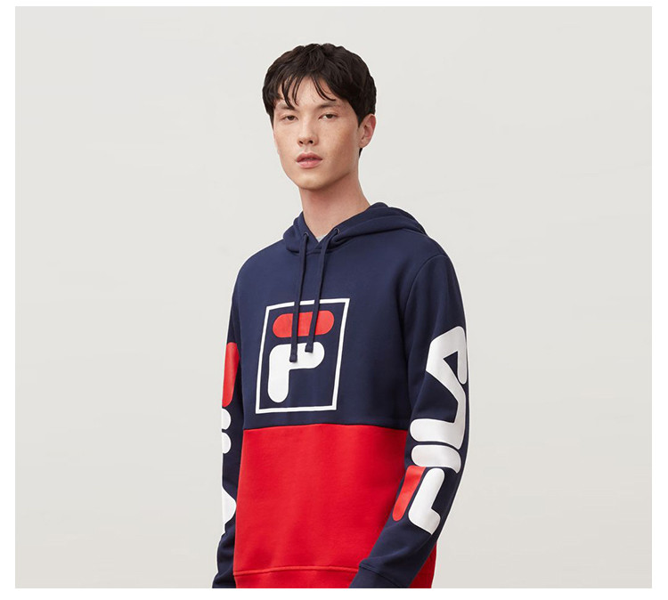 【18秋冬】2018年秋季新款fila/斐乐 男士运动连帽套头卫衣 宽松休闲