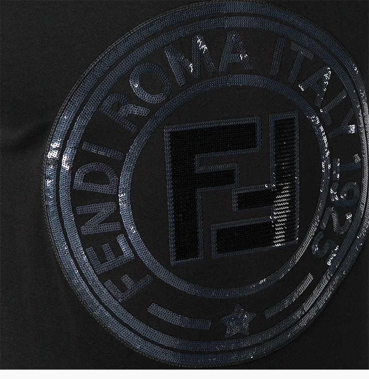 fendi 芬迪 19春夏 男士黑色纯棉f印花圆领短袖半袖t恤