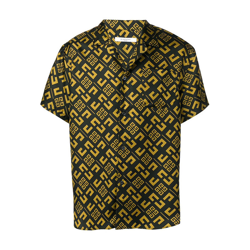 givenchy/纪梵希 男款老花印花真丝短袖衬衣 bm60a