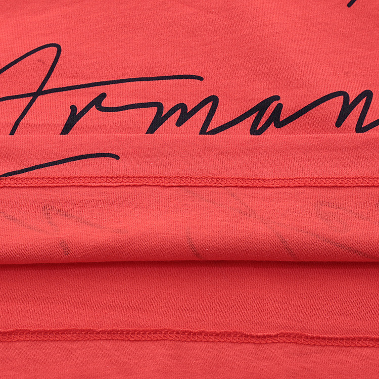 armani jeans/阿玛尼牛仔 女士红色/英文草书 短袖t恤 3y5t21-5j1kz