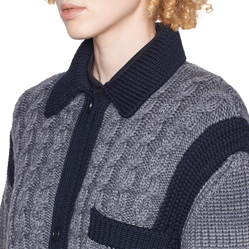 miu/缪缪 杜鹃春夏明星同款 19春夏服装新款 女士羊毛开衫针织衫/毛衣