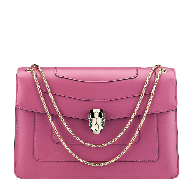 bvlgari 宝格丽女包 serpenti forever系列 女士小牛皮珐琅蛇头链条包