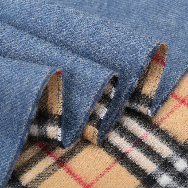 【包税】【18秋冬新款】burberry/博柏利 格纹双色羊绒中性款围巾