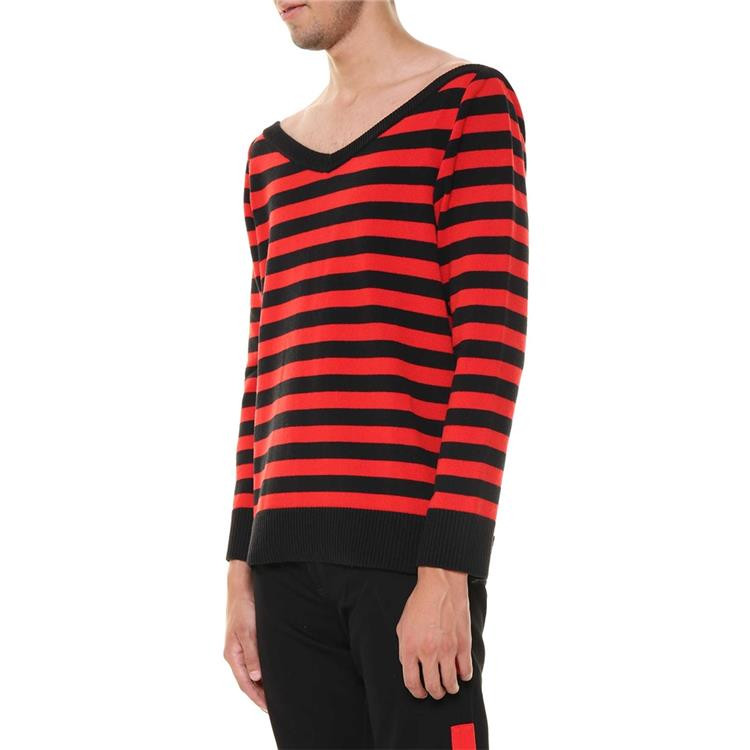 givenchy/纪梵希 男士针织衫/毛衣 红黑条纹 宽领 内搭线衣 17w