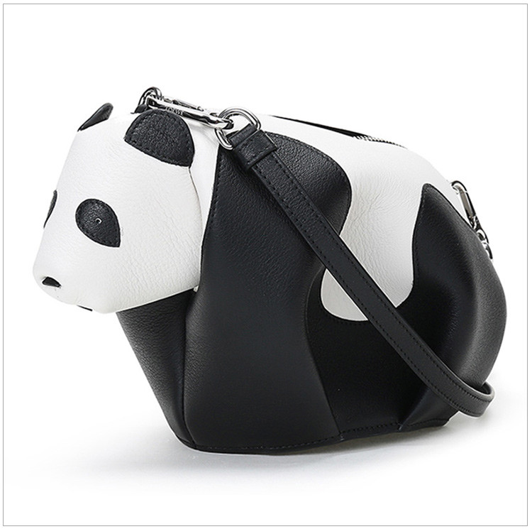 loewe 罗意威 21春夏新品animales系列 女士黑白拼色牛皮可爱熊猫形状