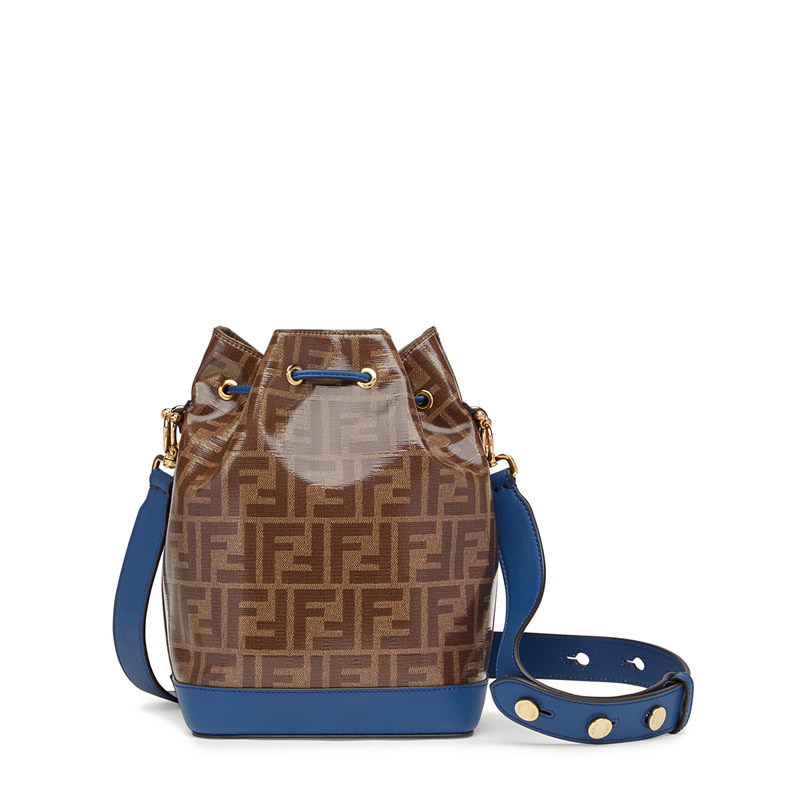 fendi/芬迪 新款montresor女士蓝棕拼色水桶包拼色拼色