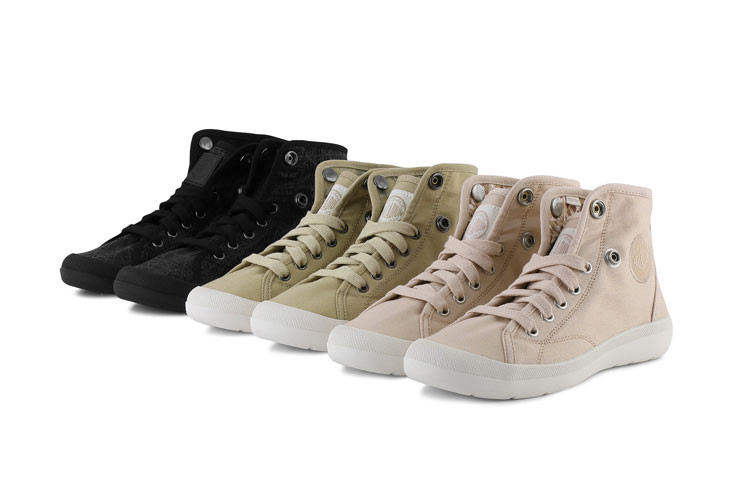 帕拉丁/palladium女鞋 高帮 时尚休闲鞋翻边 透气 帆布鞋 户外 女士