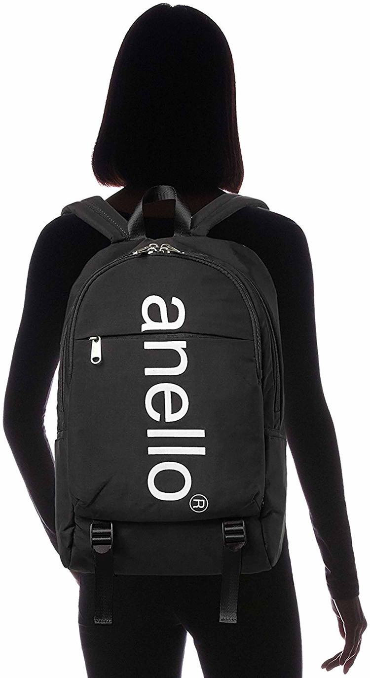 anello 黑色巨型标志印花双肩包 ahb2481-bk