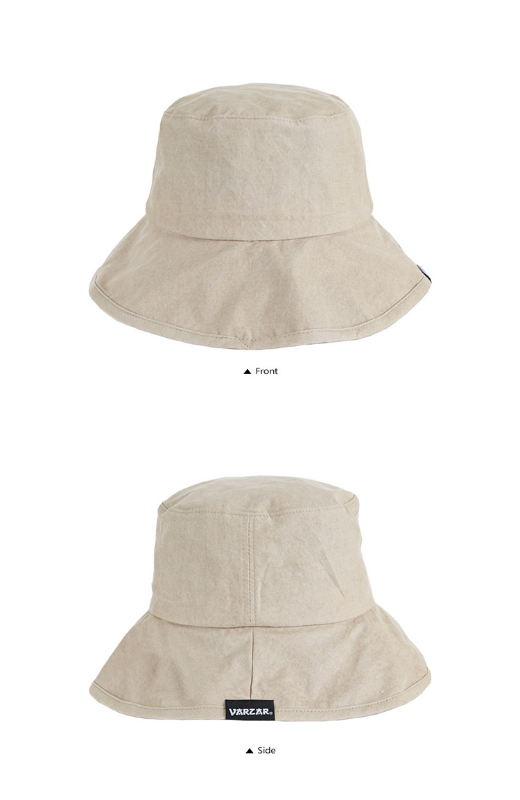 varzar/varzar wide brim washing系列女士米色渔夫帽 wide brim