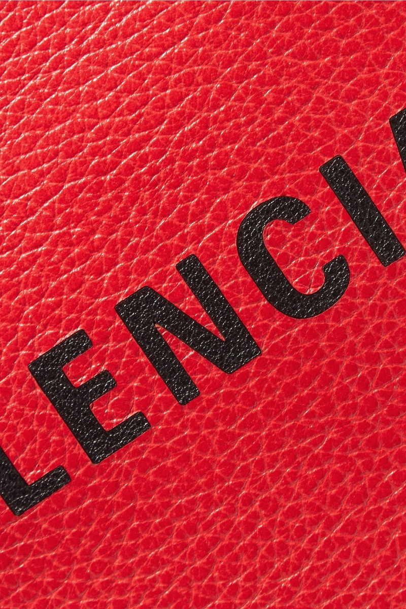 balenciaga/巴黎世家 新款 xxs aj 印花纹理皮革红色手提包