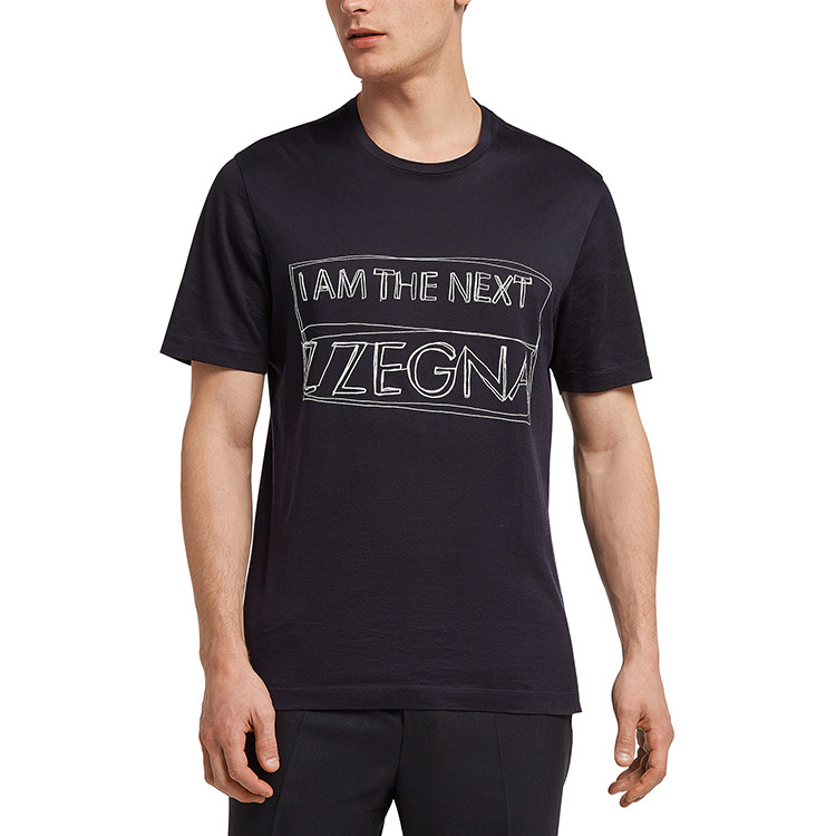 ermenegildo zegna/杰尼亚 男士棉质logo字母印花短袖t恤衫 vr372 zz