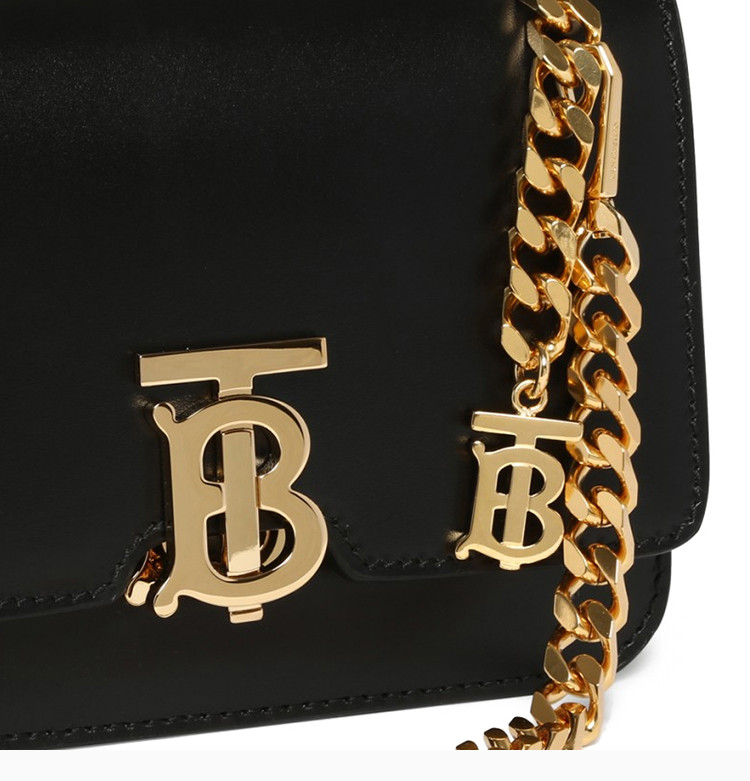 【包邮包税】burberry/博柏利 【周冬雨同款】女士黑色tb专属标识金色