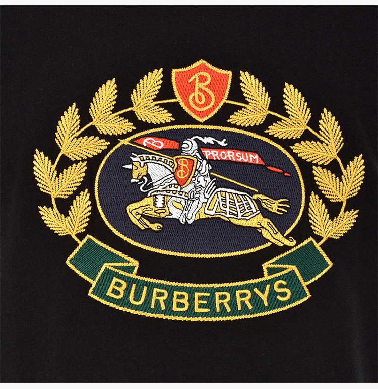 burberry/博柏利男装 服饰 明星同款 典藏绣标新徽标棉质 男士短袖t桖