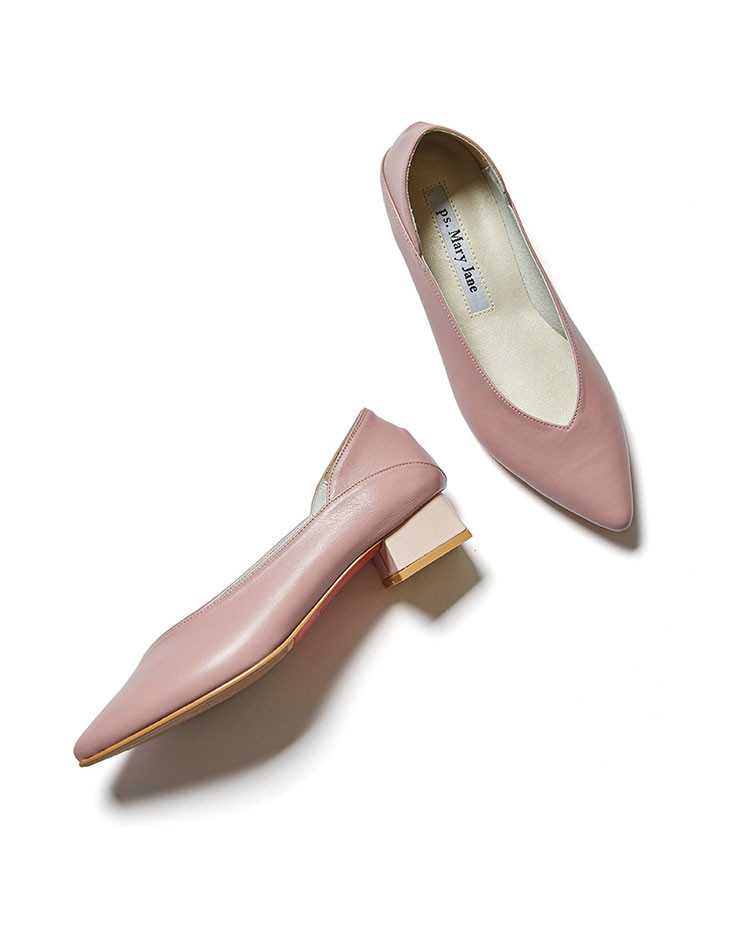 [18春夏新品]ps.mary jane女士羊皮纯色低跟鞋