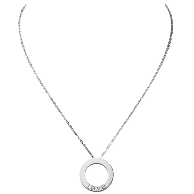 cartier/卡地亚 经典love系列 白色k金 钻石 时尚项链 b7014600