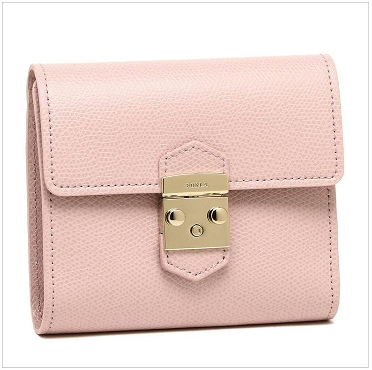 furla/芙拉 18秋冬女士牛皮翻盖搭扣短款钱夹钱包