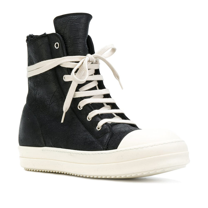 rick owens/瑞克欧文斯 经典款男士羊羔毛大匡威休闲运动鞋 ru17f8880