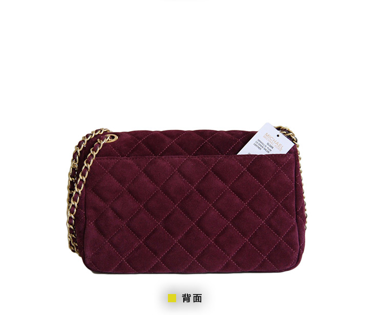 科尔斯michael kors mk sloan 系列 毛绒菱格小锁包 浅梅子色20170315