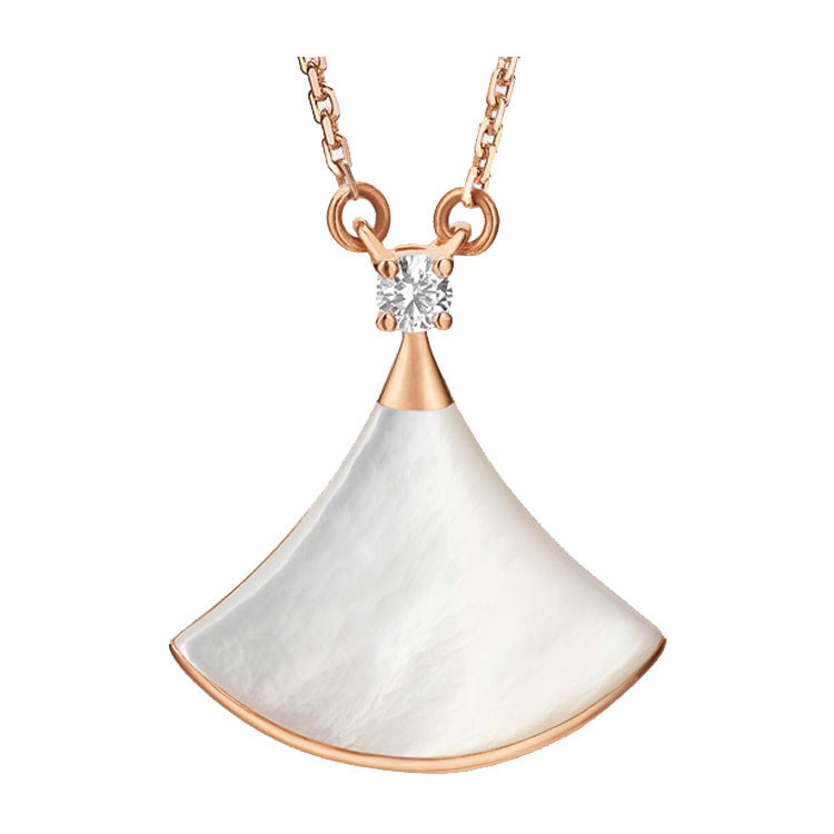 bvlgari(宝格丽) divas dream系列18k金白贝母镶钻大号项链