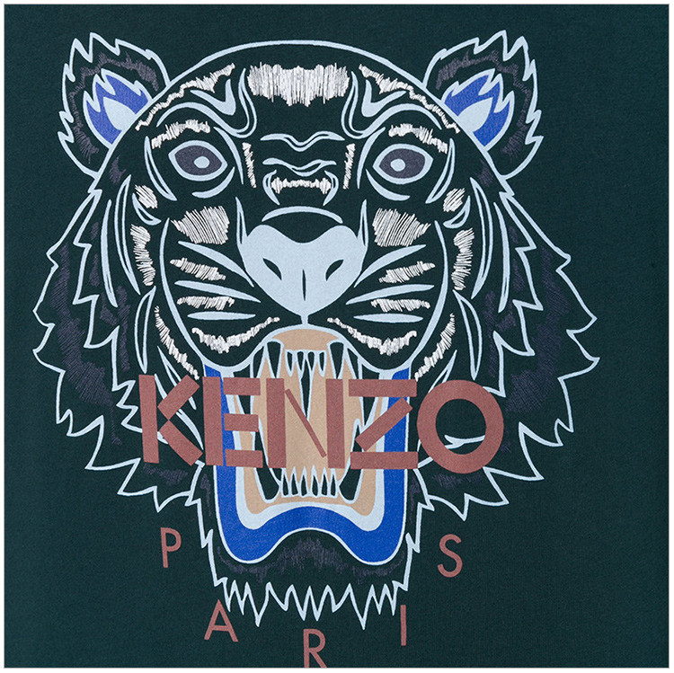 kenzo/高田贤三 18春夏 男士纯棉虎头图案时尚休闲短袖t恤