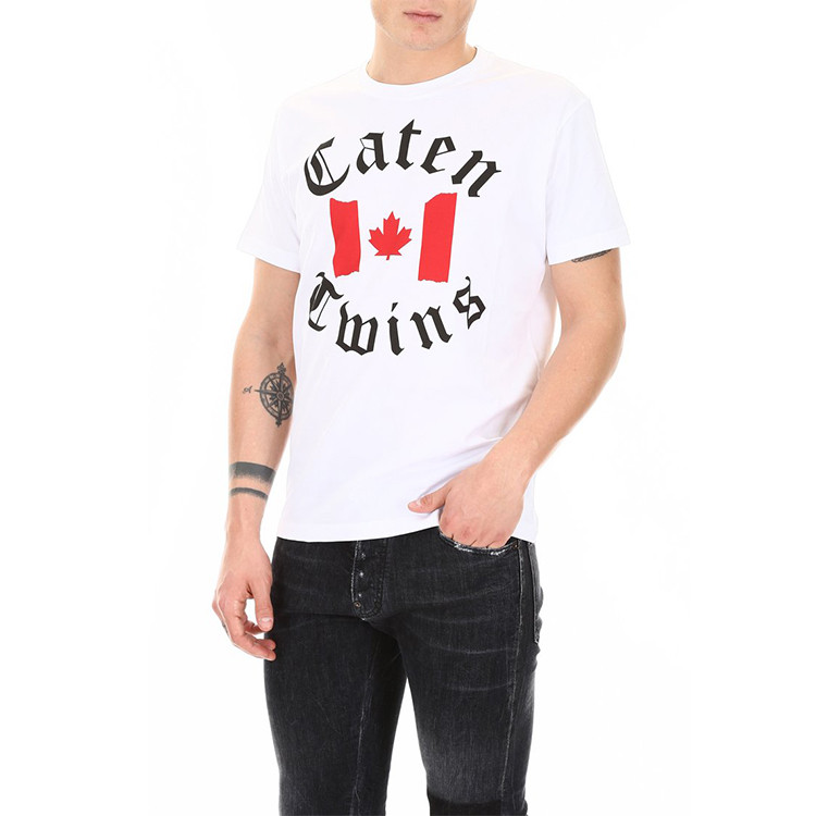 dsquared2/d二次方 红色枫叶logo 男士白色短袖t恤 s71gd0787 s22844