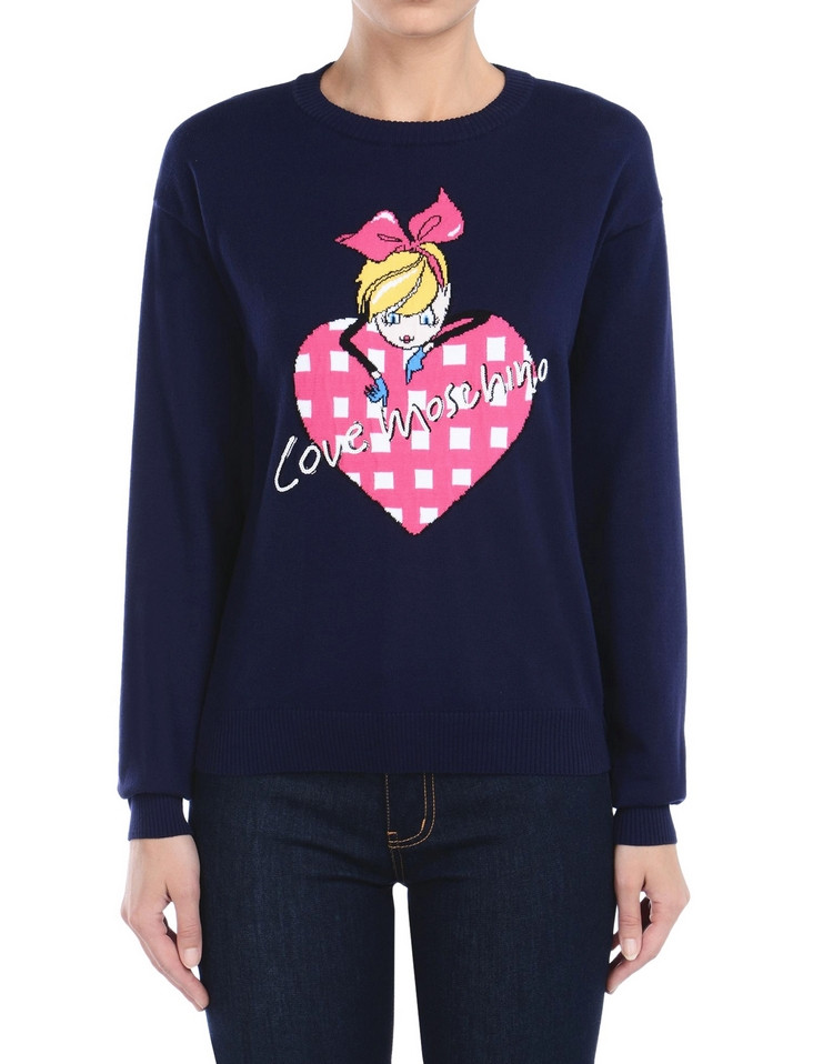 love moschino/love moschino 女士蓝色针织衫/毛衣 mhws61g01x0320