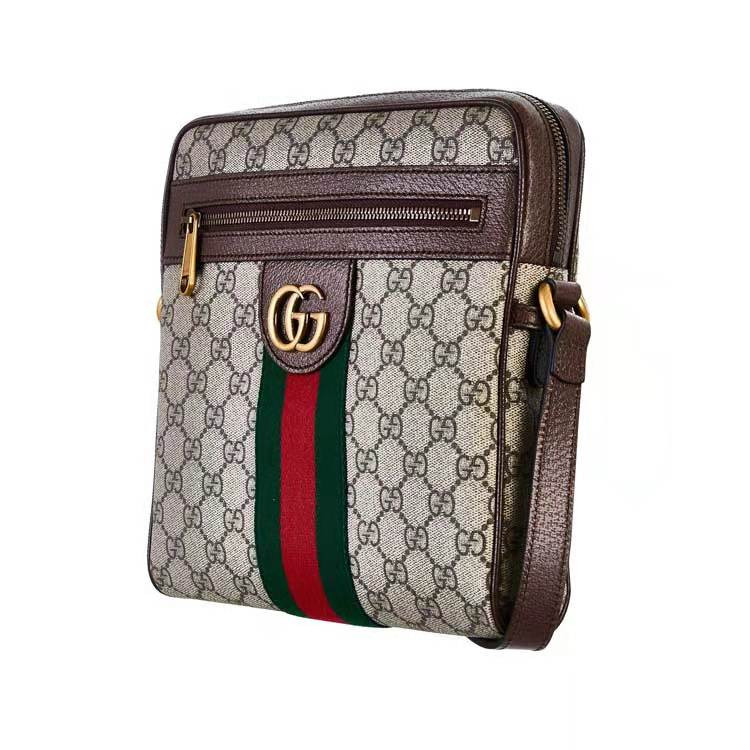 gucci ophidia系列19春夏新款男士小号gg supreme人造帆布邮差包