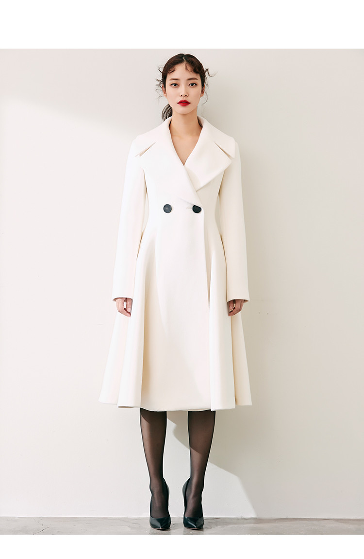 avouavou 女士白色羊毛大衣