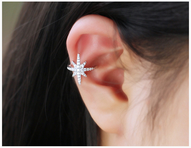 【包税】apm monaco 【明星同款】女士单只纯银镶晶钻流星耳骨夹 ae