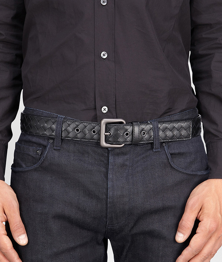 bottega veneta/葆蝶家 黑色羊皮皮带 271932v46501000