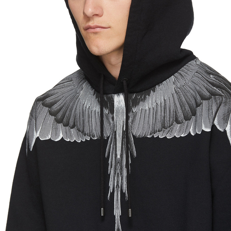 marcelo burlon 马克布龙 2018新款棉质羽毛翅膀印花个性连帽卫衣