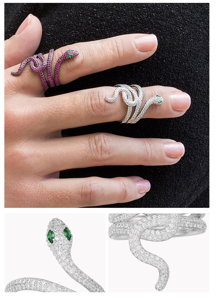 apm monaco/apm monaco 银色蛇形戒指/指环 a18196xkg