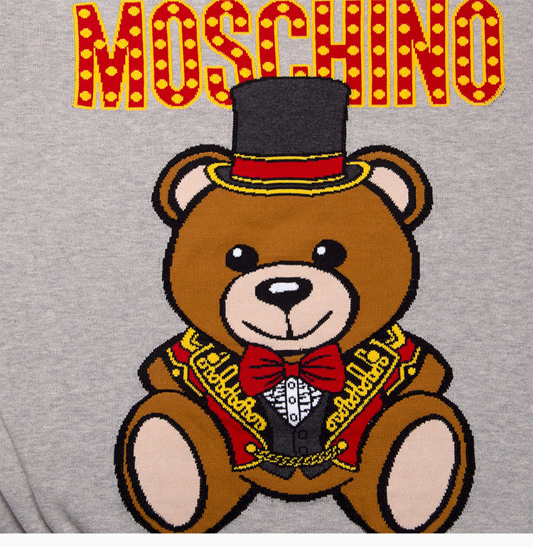 moschino/莫斯奇诺 男装 服饰 棉质泰迪熊印花字母logo长袖男卫衣