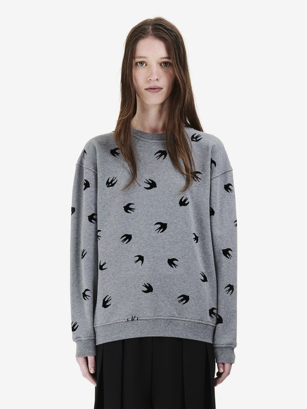 alexander mcqueen/亚历山大麦昆 女款黑色燕子卫衣 337341-r1t14