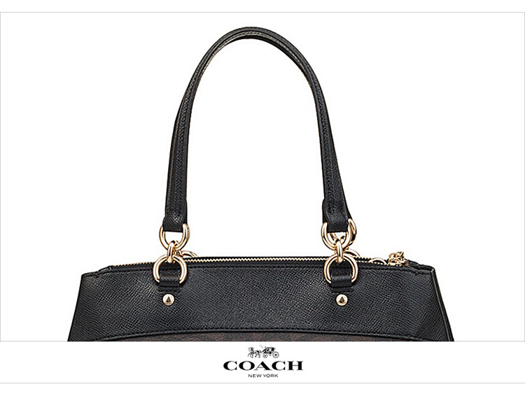 coach/蔻驰女士十字纹皮质手提单肩杀手包女拼色单肩包f26139imaa8