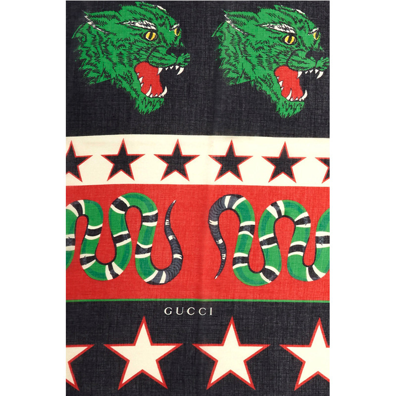 gucci/古驰 2019年新款饰标志性图案印花莫代尔丝巾 围巾 547465 4g